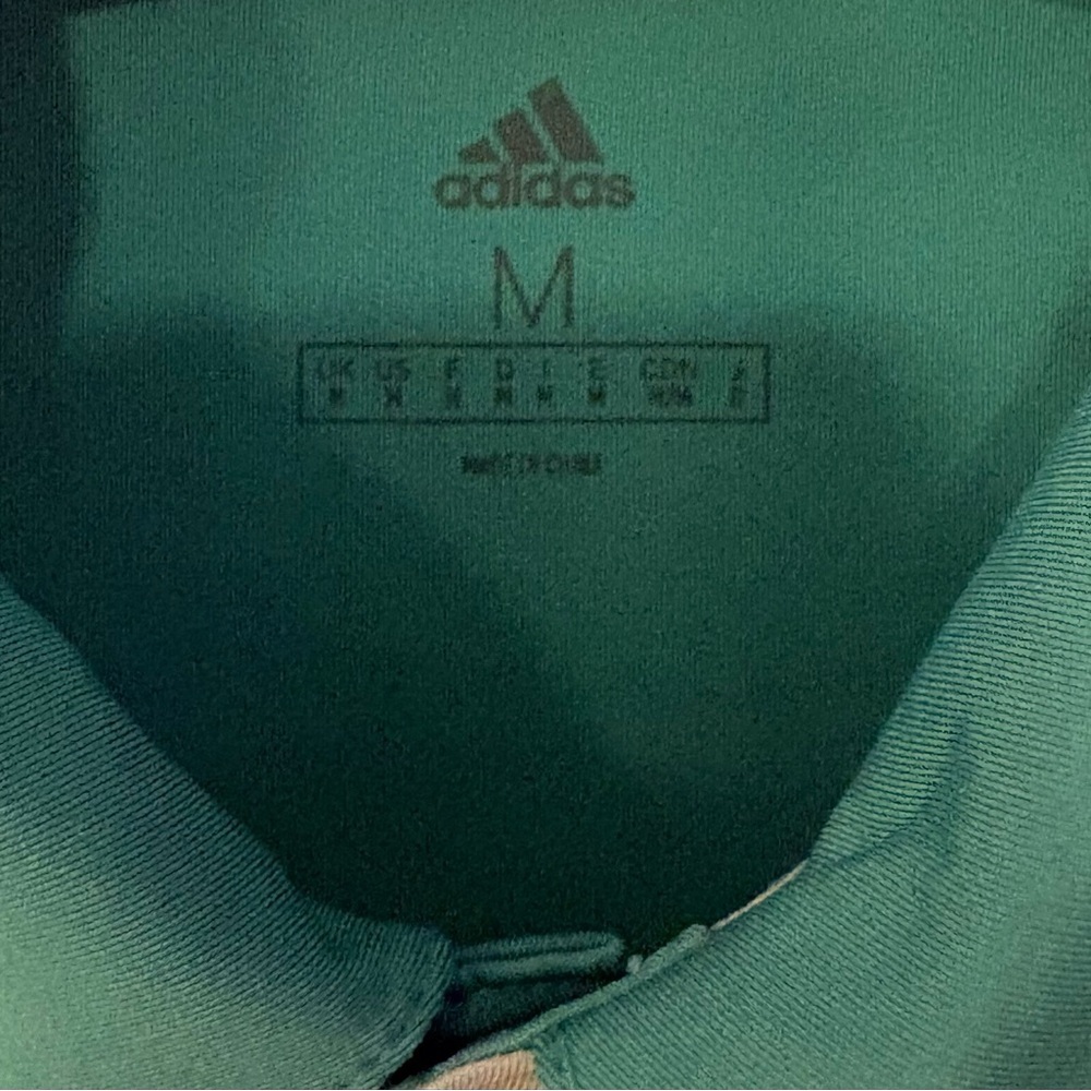 Adidas Men's Golf Polo Shirt in Teal and White - Picture 3 of 3